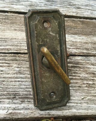 Vintage Brass Door Bell Turn Ringer Twist Key & Back Plate