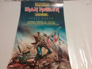 Iron Maiden 1983 Richfield Tour Poster Nmint Derek Riggs Signed Rare Vtg Htf
