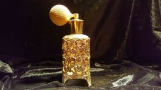 Antique Gold Brass Victorian Spray Perfume Bottle Atomizer