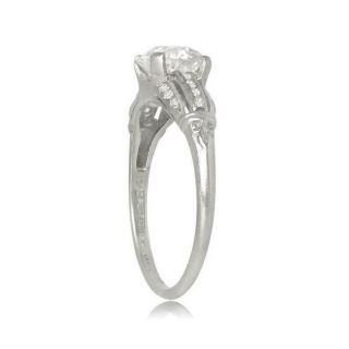 Certified Vintage Art Deco Old European 1.  1Ct Diamond Engagement ring 14k Gold 3