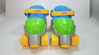 Fisher Price 123 Grow With Me Adjustable Roller Skates 1 - 2 - 3 Green Blue Yellow