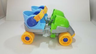 Fisher Price 123 Grow With Me Adjustable Roller Skates 1 - 2 - 3 Green Blue Yellow 4