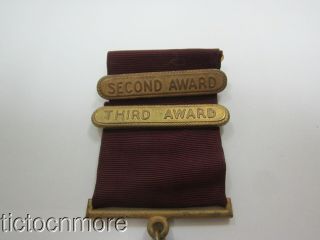 US WWII USN NAVY GOOD CONDUCT RIBBON MEDAL NAMED W/ 2ND & 3RD AWARD BAR 2