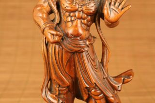 Antique old boxwood hand carving prince of Dharma statue table home decoration 3