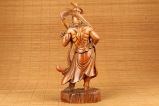 Antique old boxwood hand carving prince of Dharma statue table home decoration 6