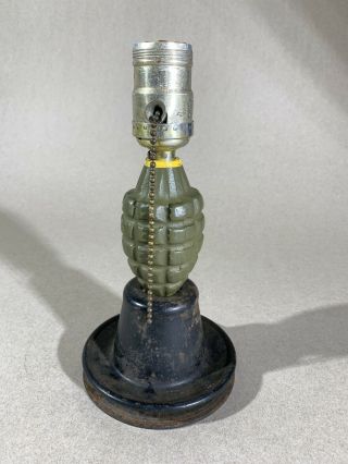 Vintage Wwii Ww2 Mk2 Trench Art Shell Lamp Navy Us Army Military Ww 2.  Look