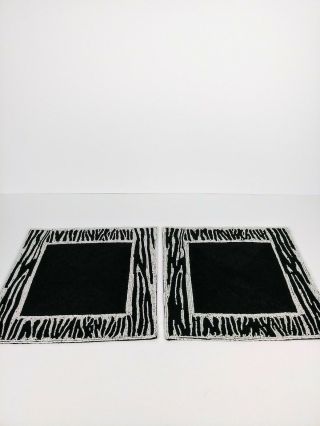 Placemats Glass Beaded Square Zebra Print 2 - 14 " X 14 "