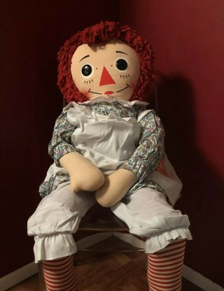 Annabelle Raggedy Ann Doll 38 " Knickerbocker 1970 