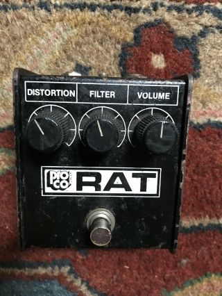 Vintage 1985 Proco Whiteface Rat Distortion Effects Pedal Lm308 Ic Rare