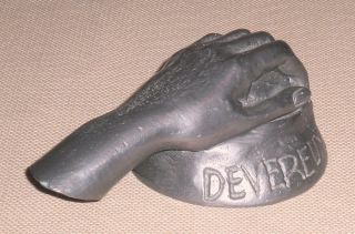 Vintage Art Sculpture Devereux Paperweight ROBERT GRAHAM Signed Hand Shape 7B 2