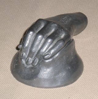 Vintage Art Sculpture Devereux Paperweight ROBERT GRAHAM Signed Hand Shape 7B 3
