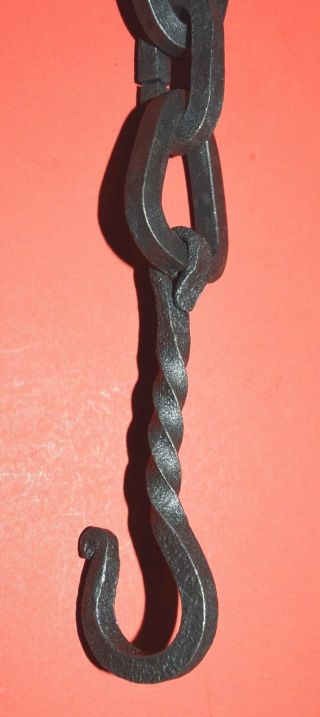 Chain with Hook Ends,  3 links hanger,  Wrought Iron Hand Forged by Blacksmiths 3