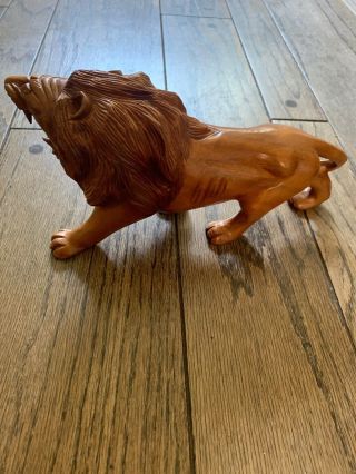 Vintage Hand Carved Wooden Lion