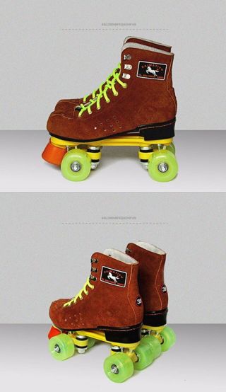 Vintage Brown Quad Roller Skates 4