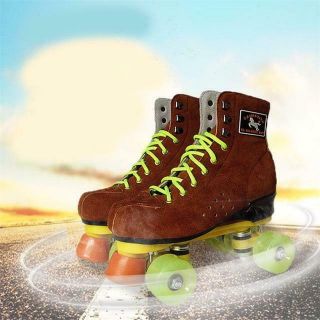 Vintage Brown Quad Roller Skates 5
