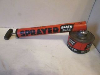 Vintage Black Flag All Purpose Bug Pump Sprayer 1 Pint Boyle - Midway Inc.  Tin Can