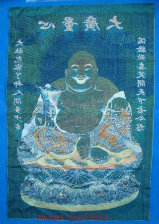 Handmade Embroidered Silk Mural Thanka Maitreya Buddha Religion Deco Art 153 5