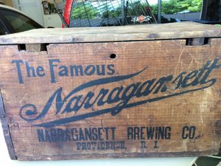 Antique Vintage Wooden Narragansett Beer Crate