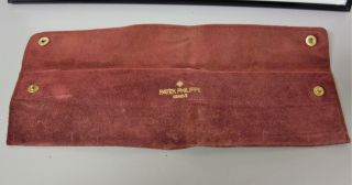 Patek Philippe Maroon Vintage Watch Suede Leather Travel Pouch -