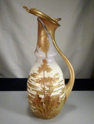 Antique Art Nouveau Bohemia Porcelain Rstk Amphora Vase Ewer - 56955