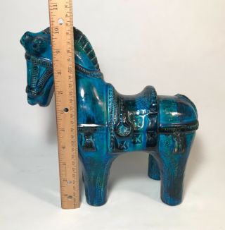 Vintage Bitossi Rimini Blue Horse Sculpture 10 - 1/4 