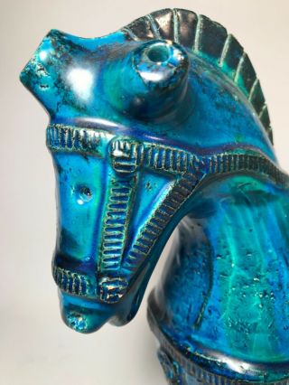 Vintage Bitossi Rimini Blue Horse Sculpture 10 - 1/4 