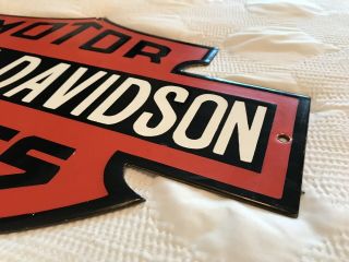 VINTAGE HARLEY DAVIDSON MOTORCYCLE PORCELAIN SIGN,  HOG,  GAS OIL,  FAT BOY,  INDIAN 7