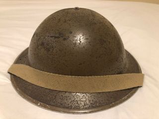 Wwii British Brodie Steel Helmet In Od Green - Ww2 Dated