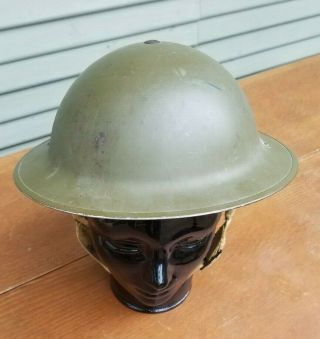 WW2 BRODIE Doughboy HELMET STAMPED DATED C.  L.  /C.  5.  5 1942 WITH Liner & Strap 2