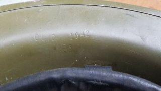 WW2 BRODIE Doughboy HELMET STAMPED DATED C.  L.  /C.  5.  5 1942 WITH Liner & Strap 7