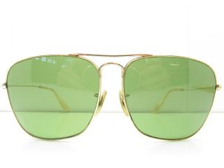 Vintage B&l Ray - Ban 1/10 12k Gf Gold Filled Square Aviator Sunglasses Bausch G75
