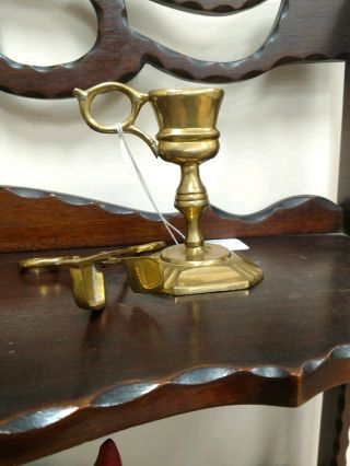 Antique Brass Candle Snuffer Scissors With Stand