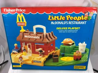 Euc Vintage Fisher Price Little People Mcdonalds Restaurant 2552 Complete W/box