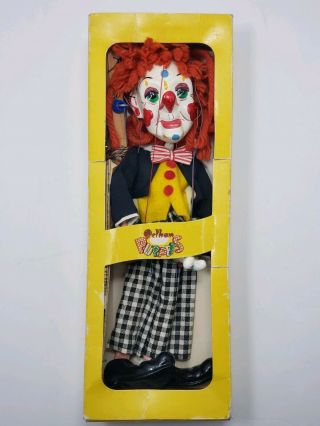 Vintage 1960s Pelham Puppets Sl Bimbo Clown,  W/original Box Instruction Manuel