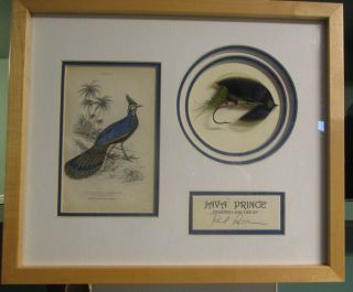Paul Rossman Framed,  Signed Java Prince Fly Fishing Fly