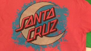 True Vintage 80s Santa Cruz Skateboards T - Shirt Mens Size XL Skate Red Moon Tee 7