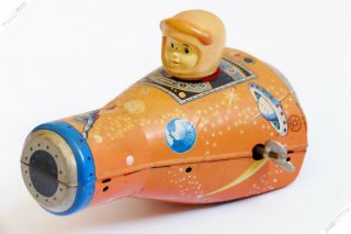 Kanto Horikawa Sh Masudaya Moon Capsule Rocket Ufo Tin Japan Vintage Space Toy