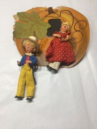 Antique Felt German Baps Storybook Dolls Edith Von Arps Peter Pumpkin Wife