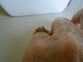 GORGEOUS TWO TONE ANTIQUE DIAMOND ENGAGEMENT RING CENTER 1/2 CT 7