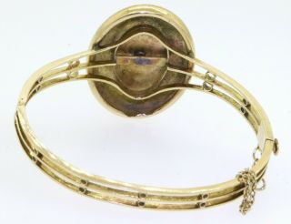 Antique 18K yellow gold elegant high fashion fancy textured enamel bracelet 3