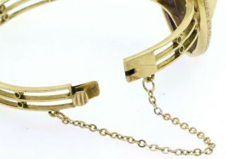 Antique 18K yellow gold elegant high fashion fancy textured enamel bracelet 4