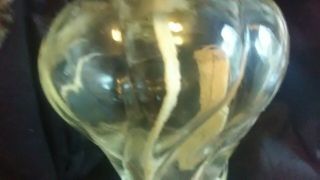 Antique Oil Lamp EAPG BARLEY OR Wrythen Twist Glass Oil Lamp Brass Burner 6