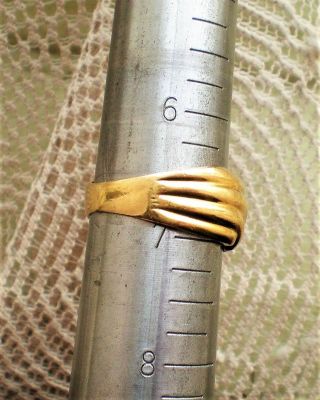 Vintage European Solid 18K 750 Yellow Gold Shrimp Band Ring 18kt 4.  8 g 10