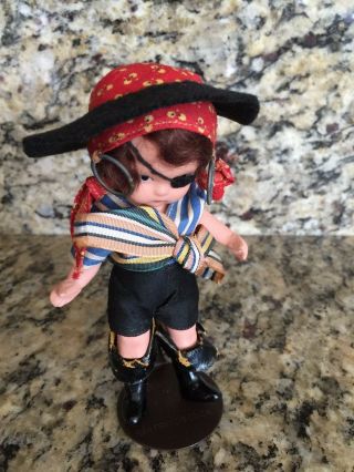 Htf Vintage Bisque Nancy Ann Storybook Doll 61 Pirate Molded Sock With Na Stand