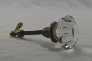 Antique Aesthetic Movement Glass / Brass Doorknob Set