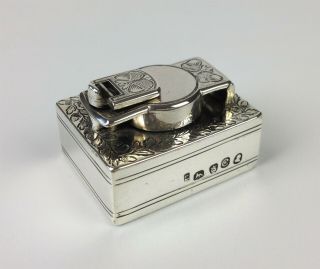 Fine Antique Georgian Silver Travel Inkwell - Henry Tippen - Pen Desk Miniature