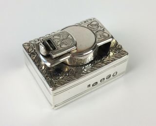 Fine Antique Georgian Silver Travel Inkwell - Henry Tippen - Pen Desk Miniature 2