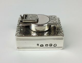 Fine Antique Georgian Silver Travel Inkwell - Henry Tippen - Pen Desk Miniature 3