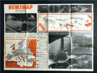 WORLD WAR TWO POSTER PROMOTING CHINESE ARMY TO US TROOPS NEWSMAP 1943 WWII 7