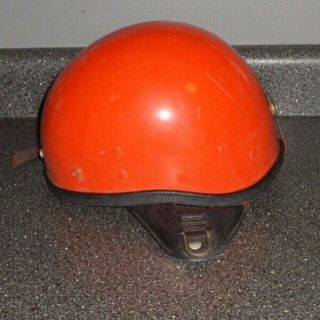 Vintage Buco Half Helmet Motorcycle Safety Helmet Orange Adjustable